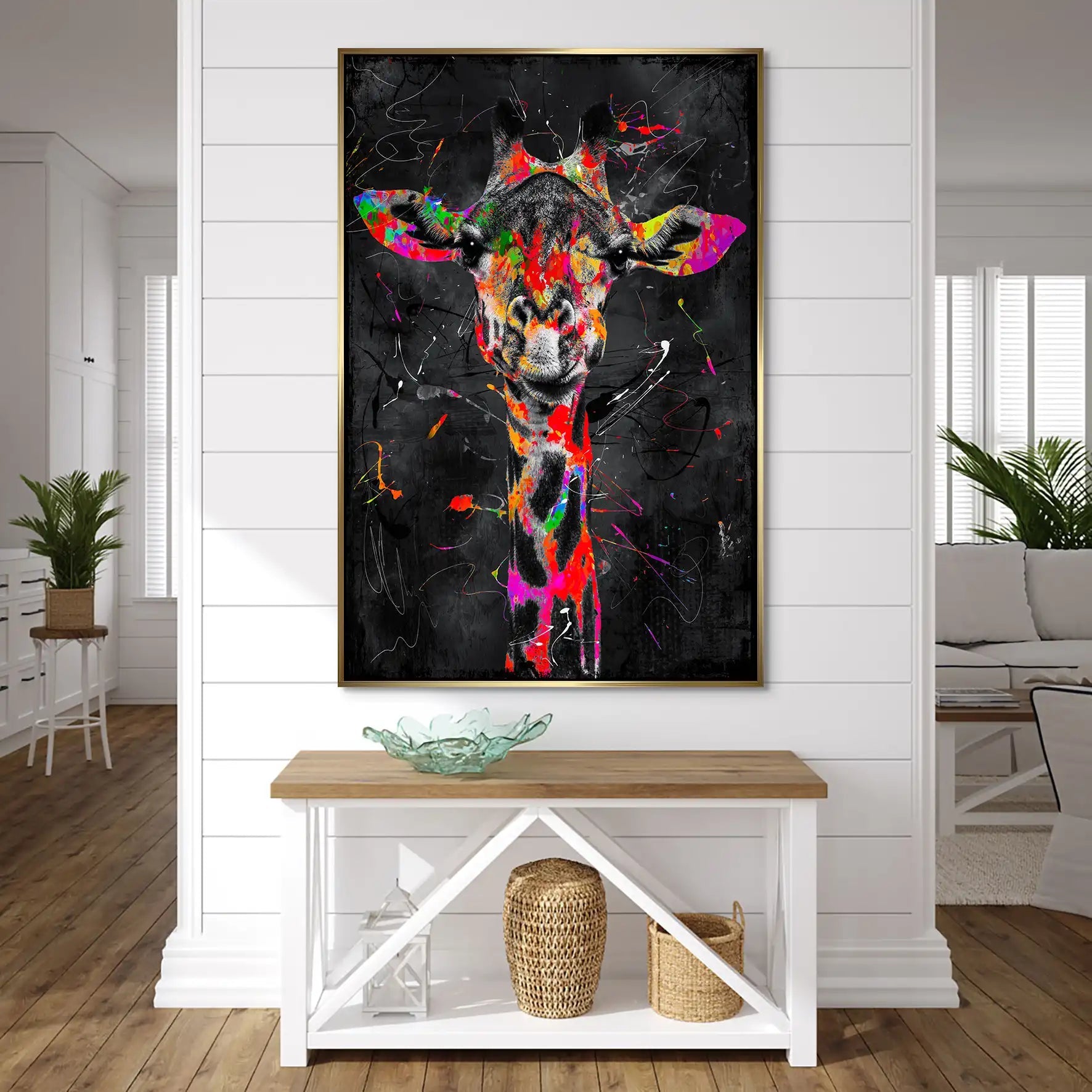 Giraffe Abstrakt Black Style AluDibond Bild INGALERIE