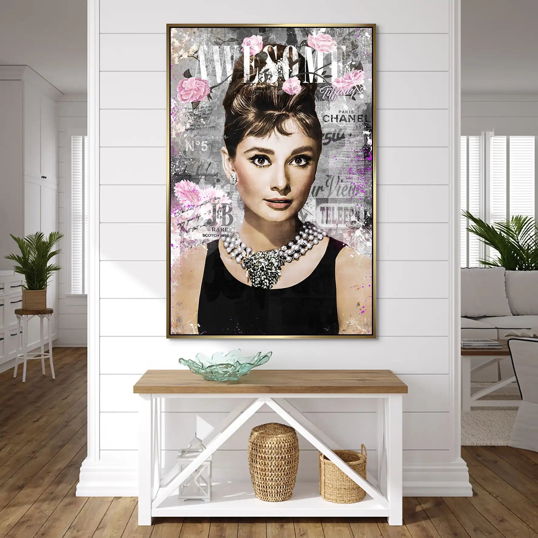 Audrey Hepburn Awesome Pop Art AluDibond Bild INGALERIE