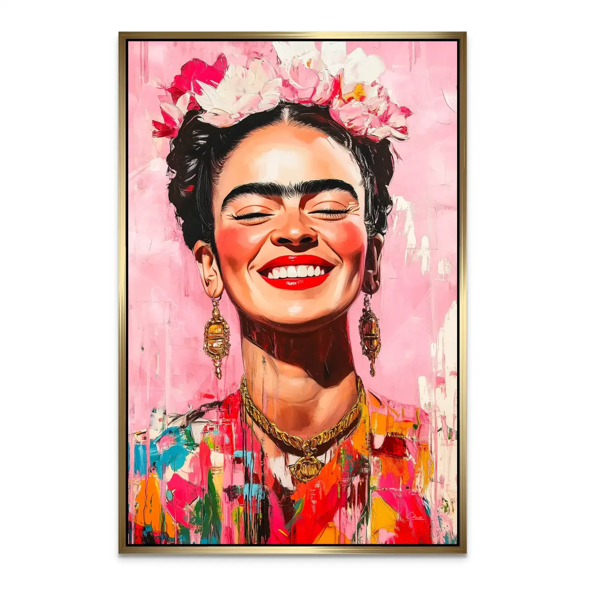 Frida Kahlo Happy Smile Alu Dibond Bild