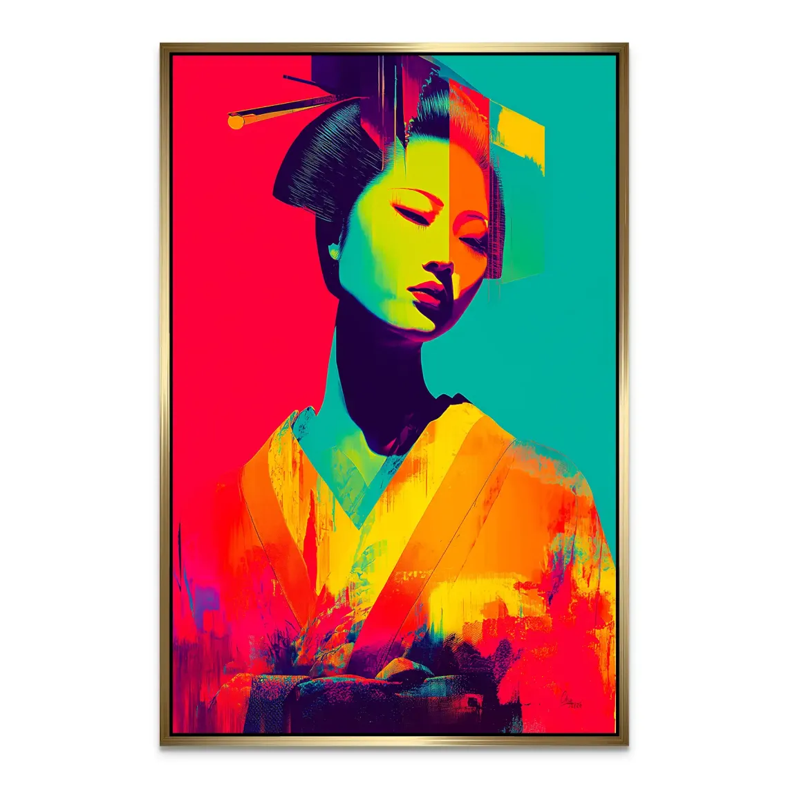 Geisha Pop Art Alu Dibond Bild