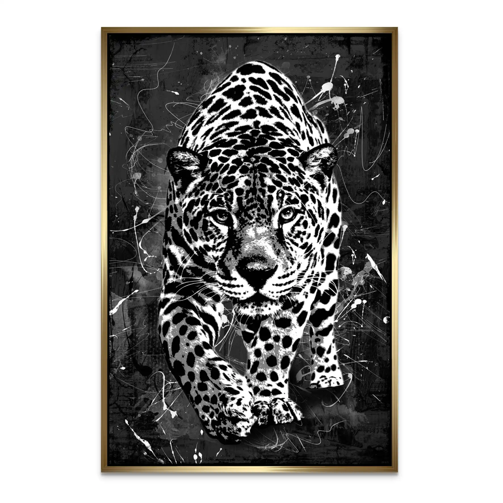 Leopard Abstrakt Black Style AluDibond Bild INGALERIE