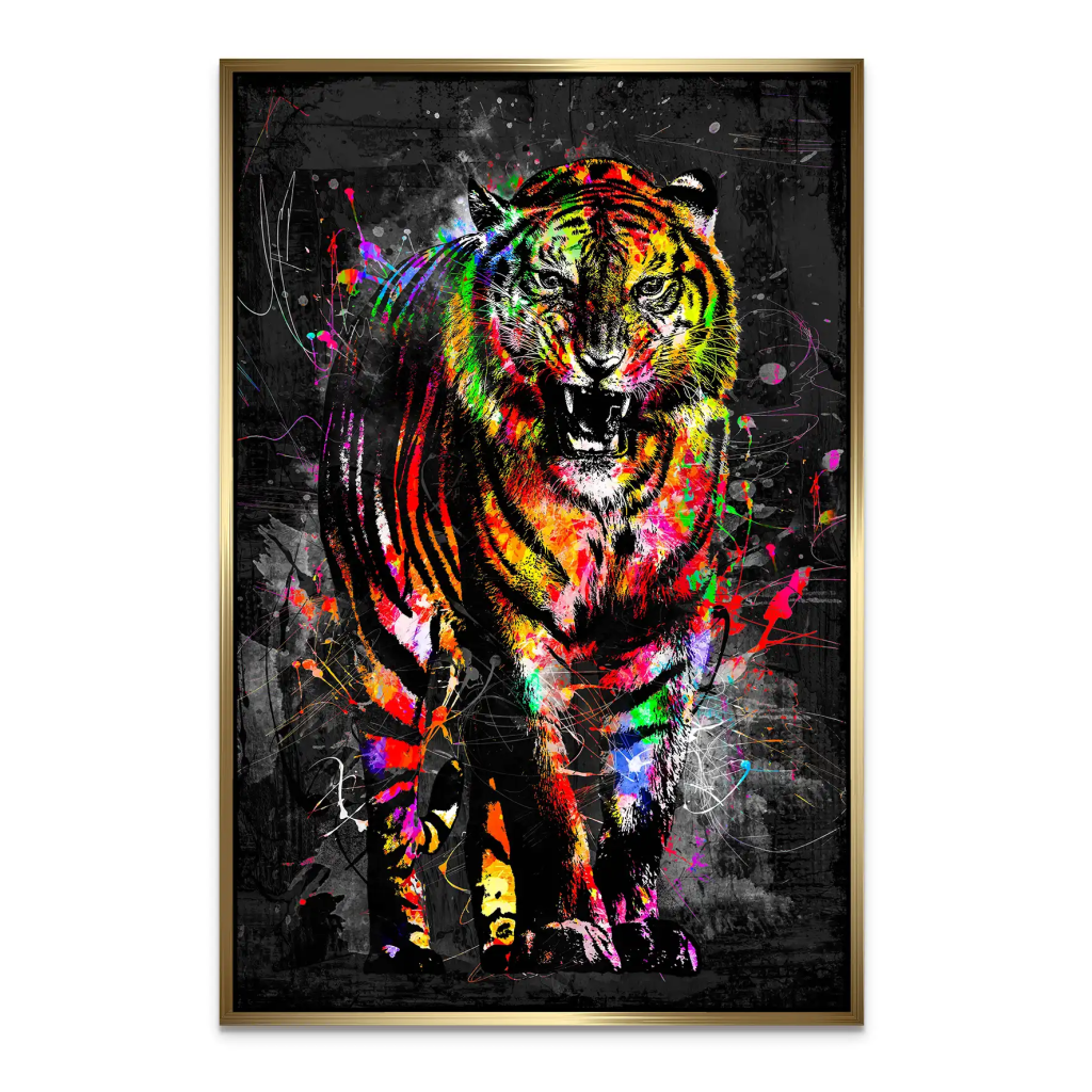 Tiger Abstrakt Color AluDibond Bild INGALERIE