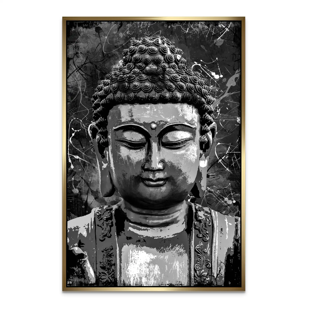 Buddha Black Abstrakt AluDibond Bild INGALERIE