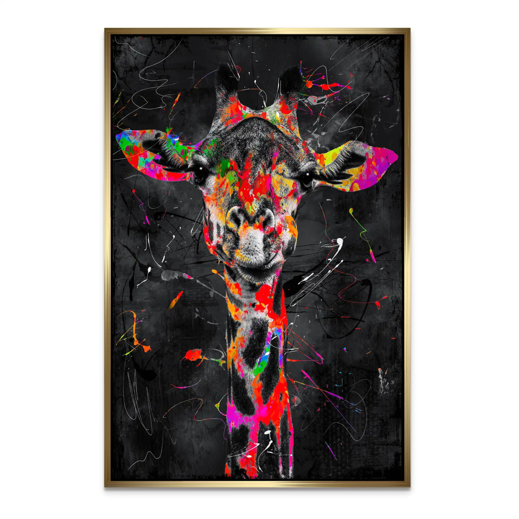 Giraffe Abstrakt Black Style AluDibond Bild INGALERIE