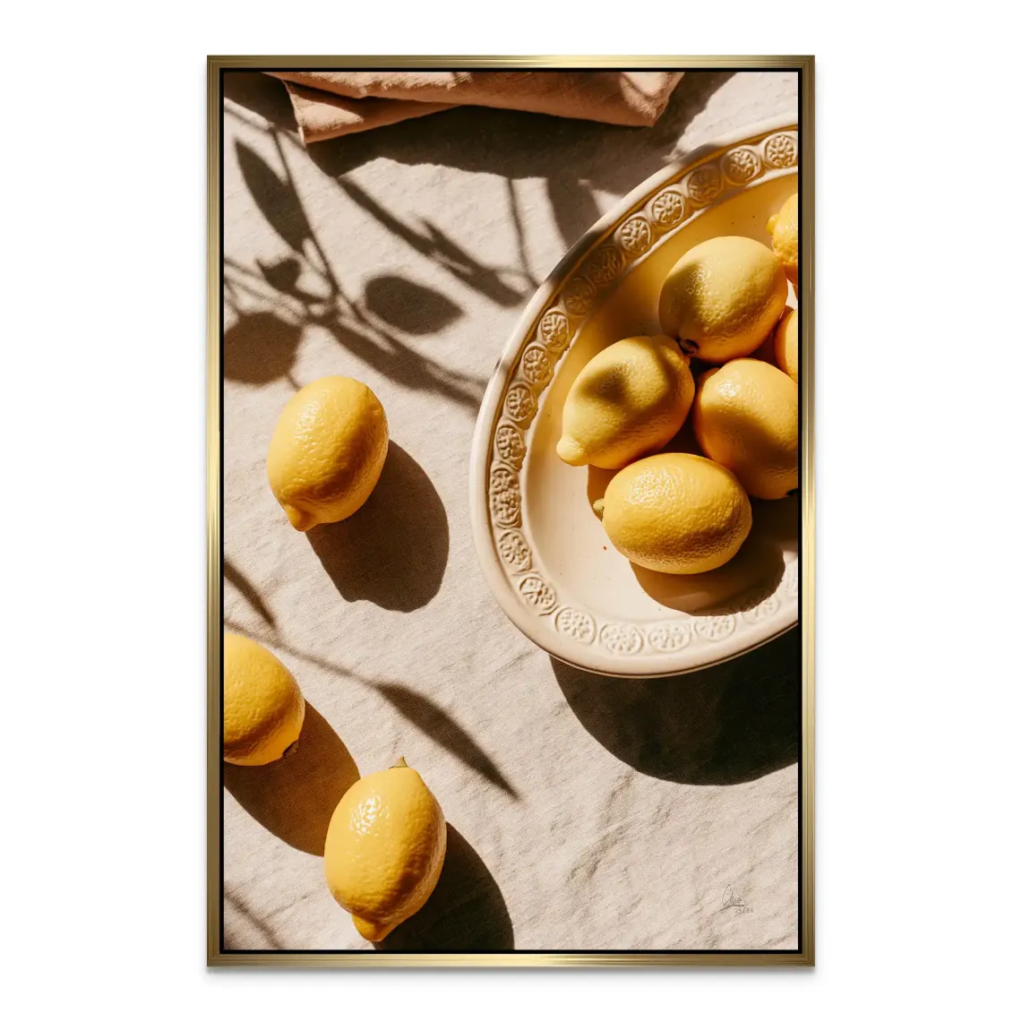 Goldene Zitronen Alu Dibond Wandbild