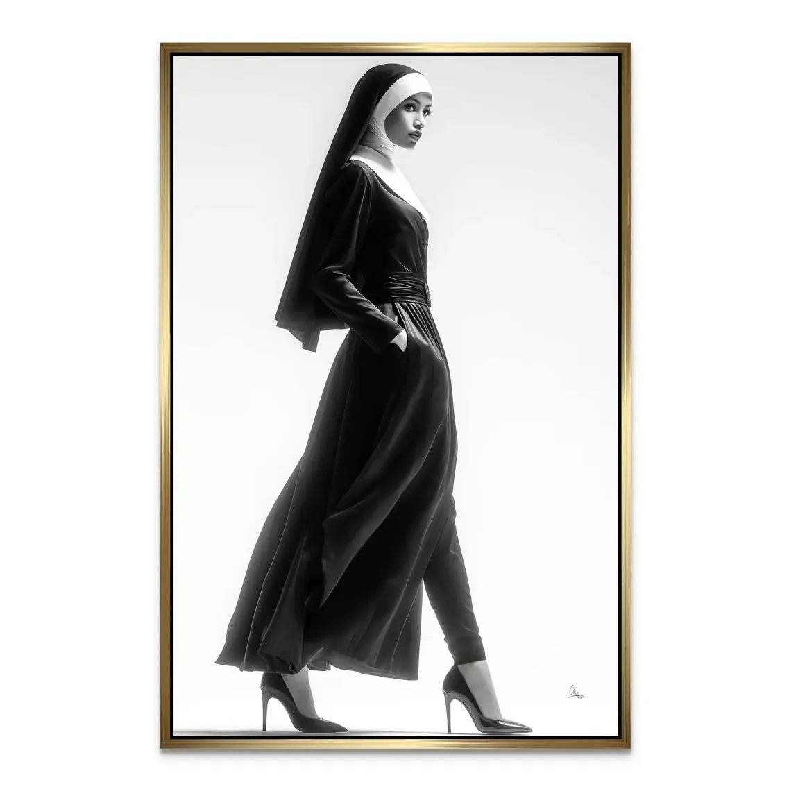 Nonne Couture Alu Dibond Bild