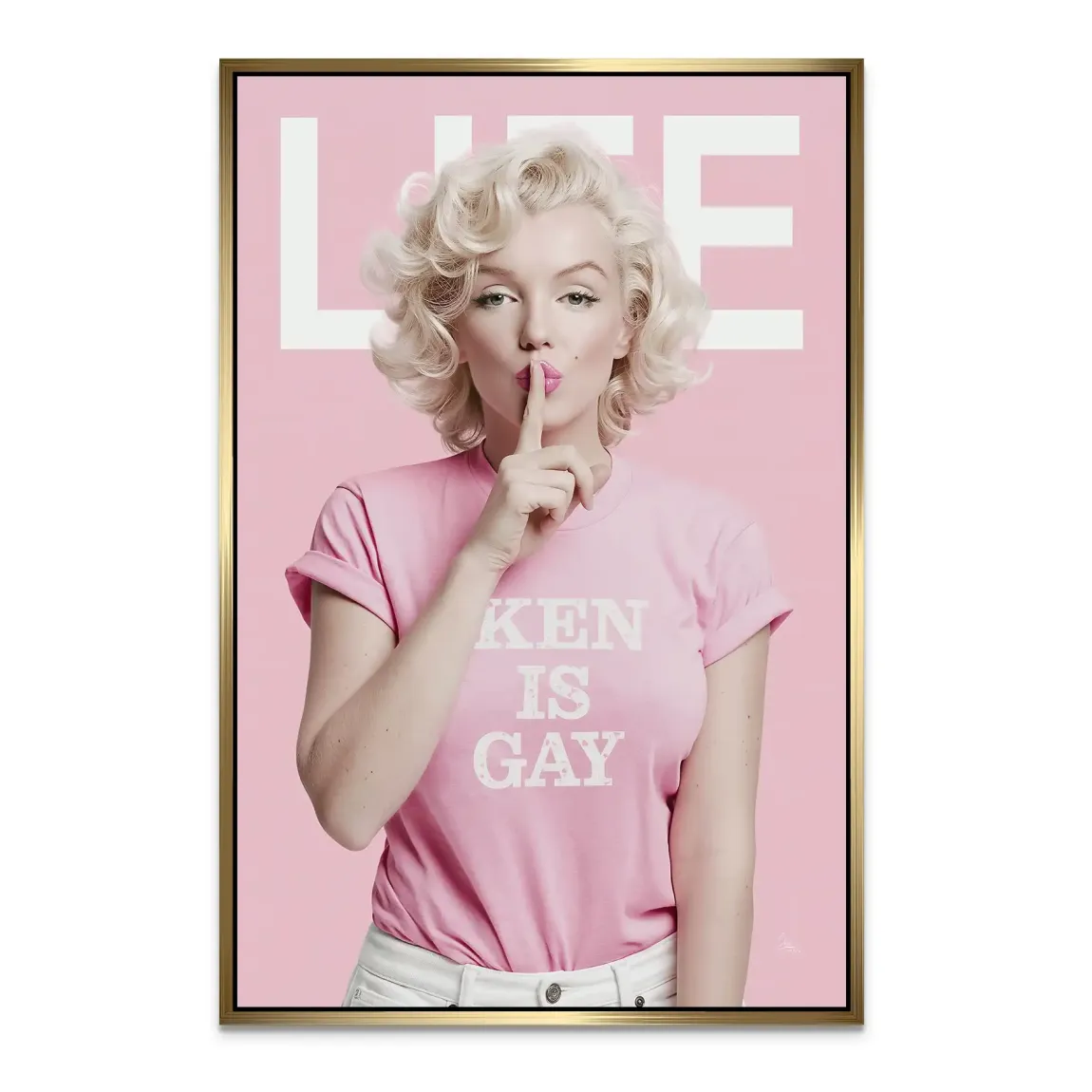 Marilyn Monroe Ken is Gay Alu Dibond Wandbild