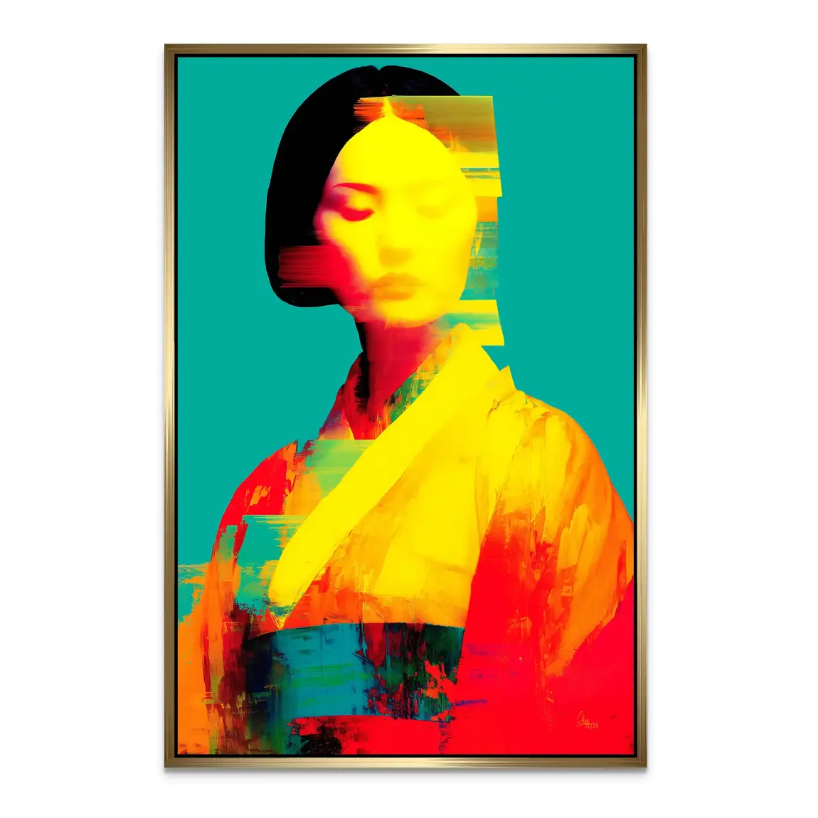 Geisha Color Art Alu Dibond Bild