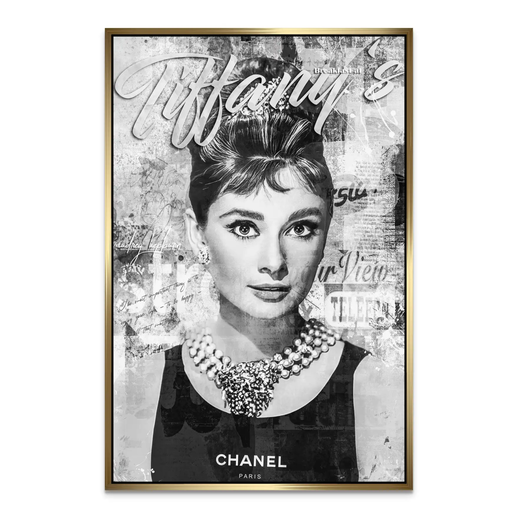 Audrey Tiffany Black Art AluDibond Bild INGALERIE