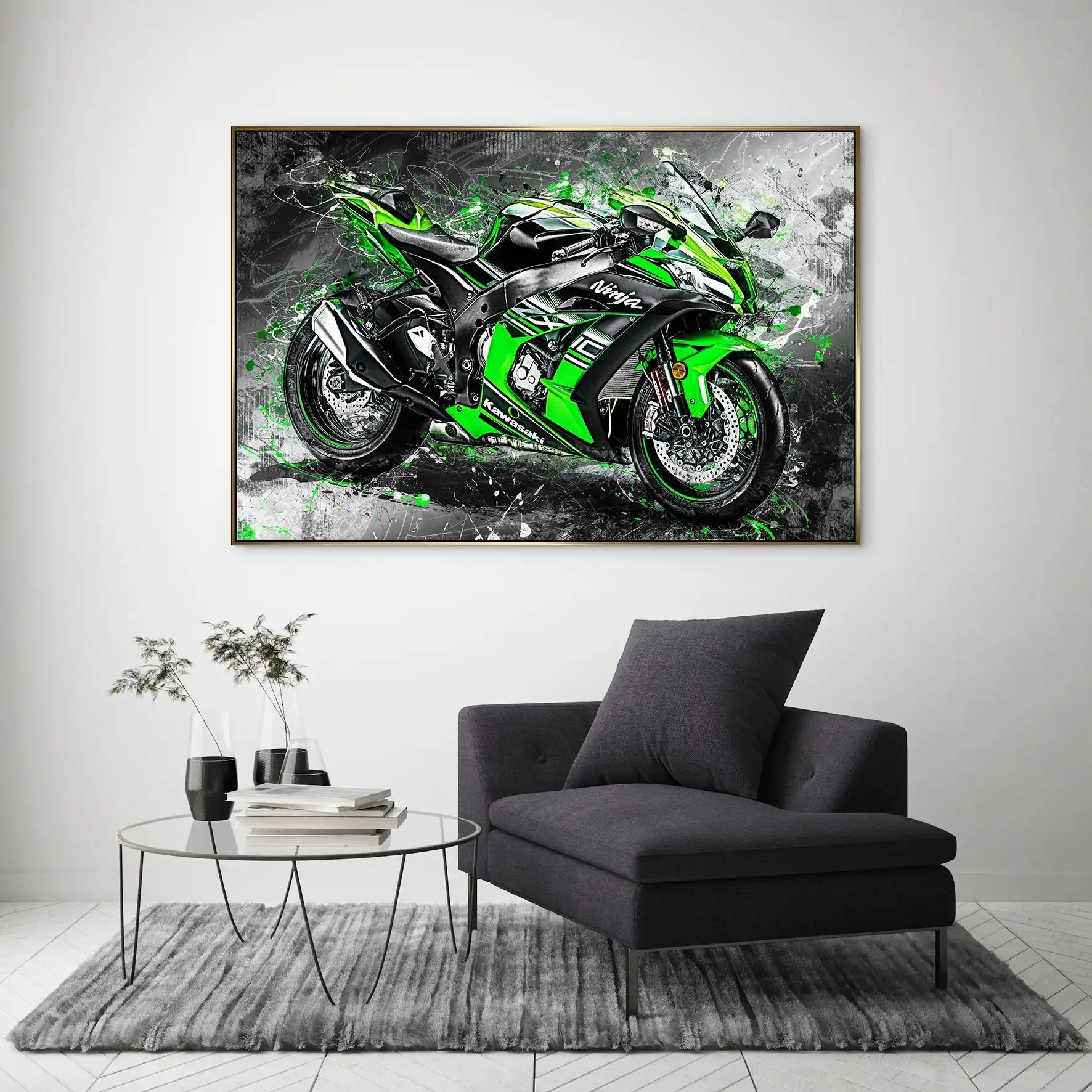 Kawasaki ZX10 Abstrakt AluDibond Bild INGALERIE