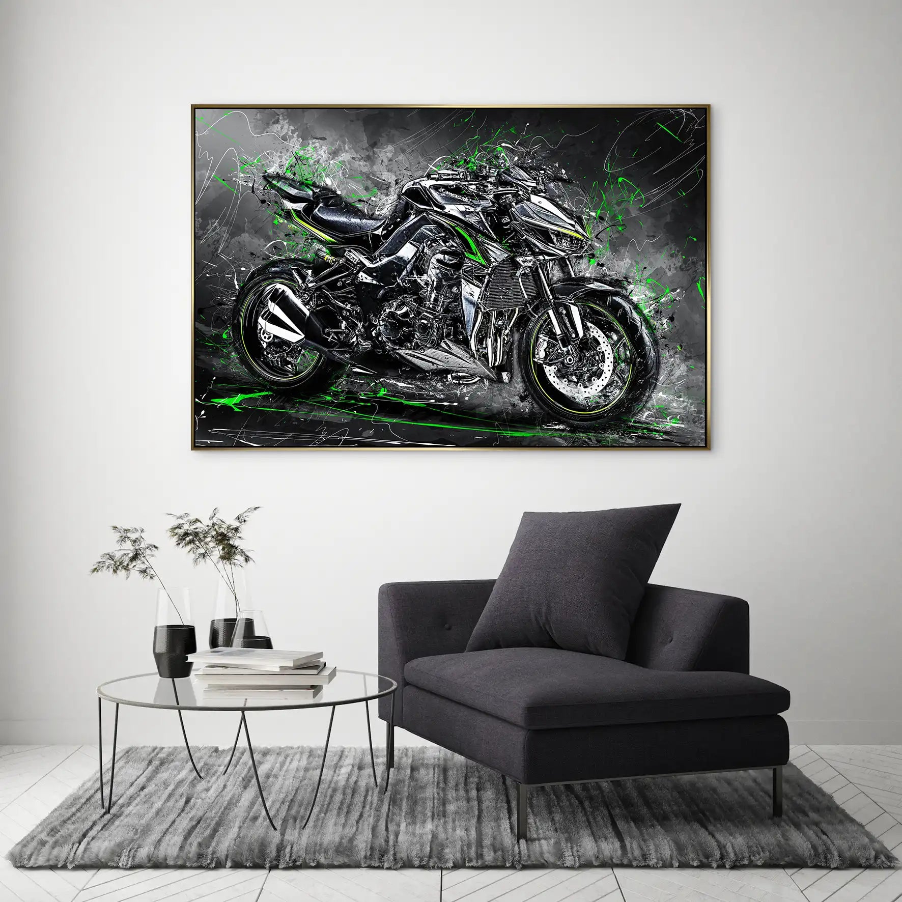 Kawasaki Z1000 Abstrakt AluDibond Bild INGALERIE