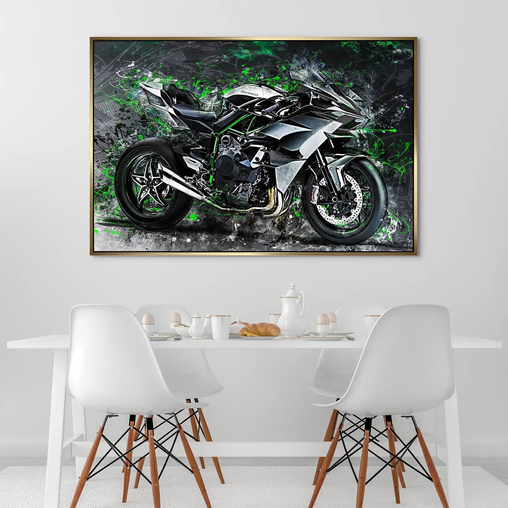 Kawasaki H2 Abstrakt AluDibond Bild INGALERIE