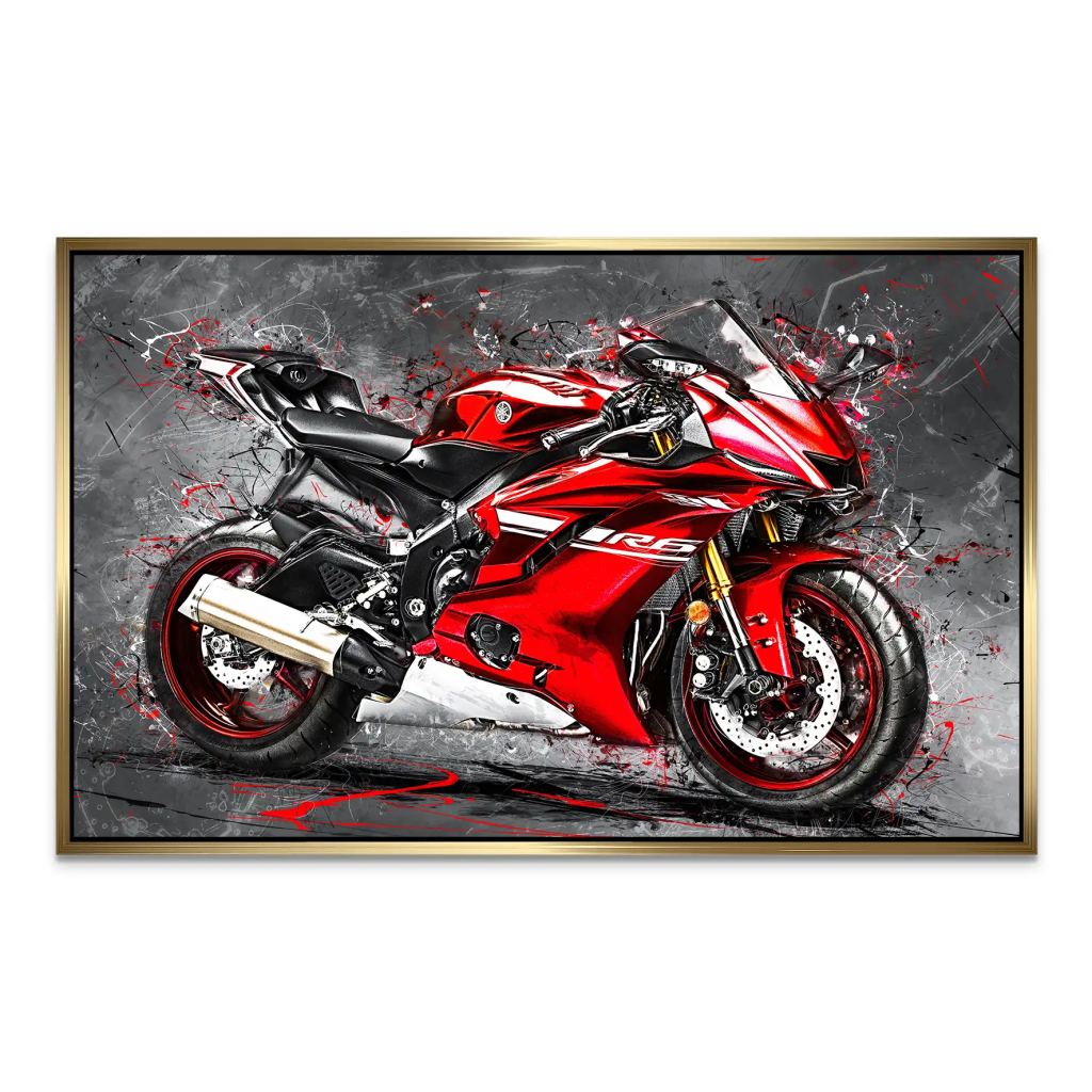 Yamaha R6 Abstrakt Rot AluDibond Bild INGALERIE