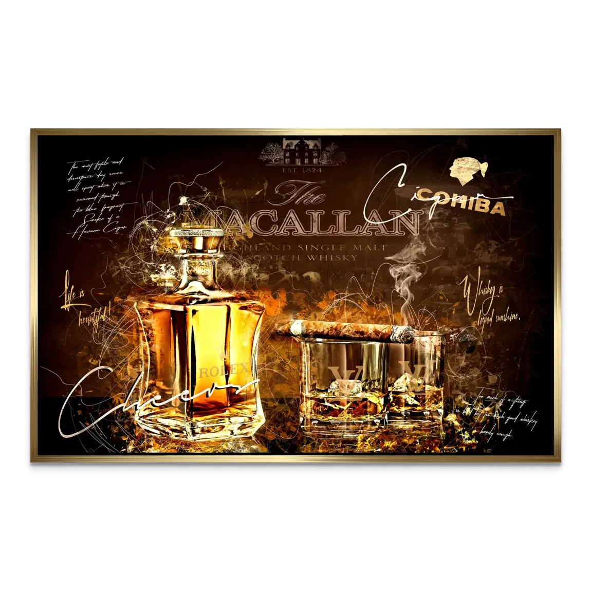 Whisky Lounge Art Alu Dibond Bild INGALERIE