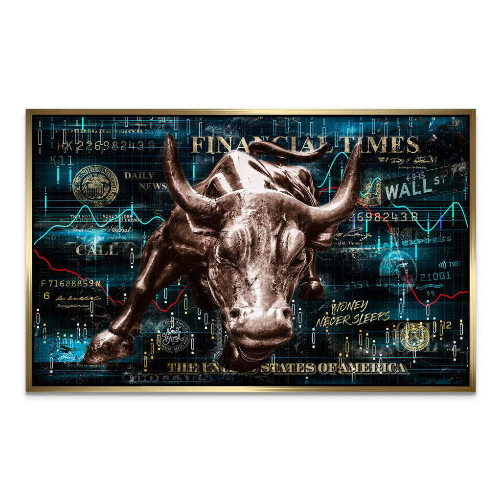 Wallstreet Bulle Pop Art AluDibond Bild INGALERIE