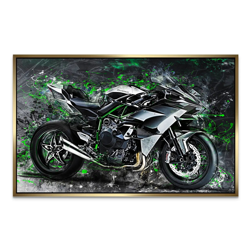 Kawasaki H2 Abstrakt AluDibond Bild INGALERIE