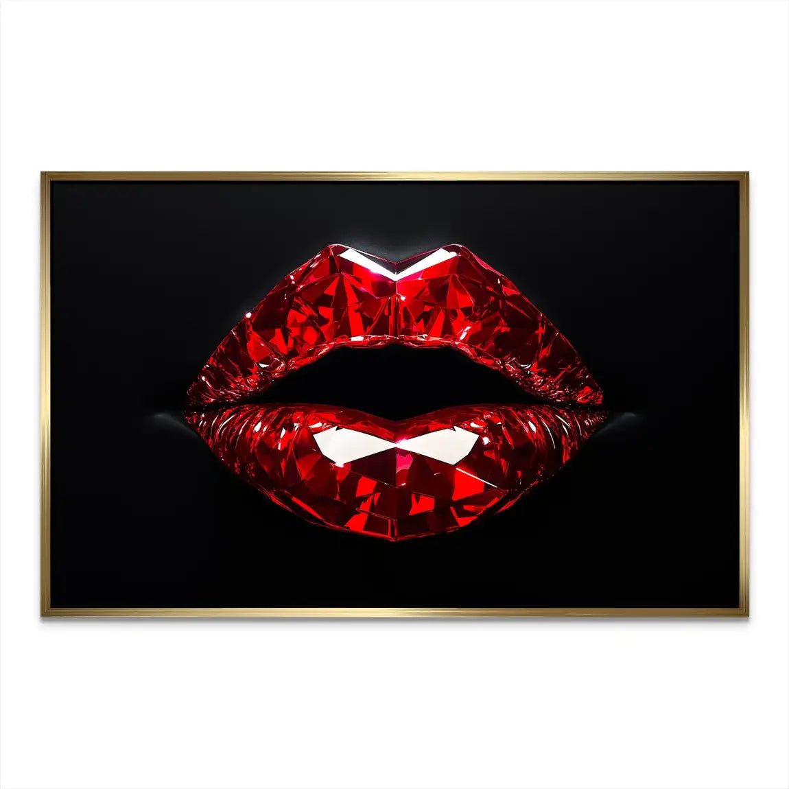 Red Glas Lips AluDibond Bild INGALERIE