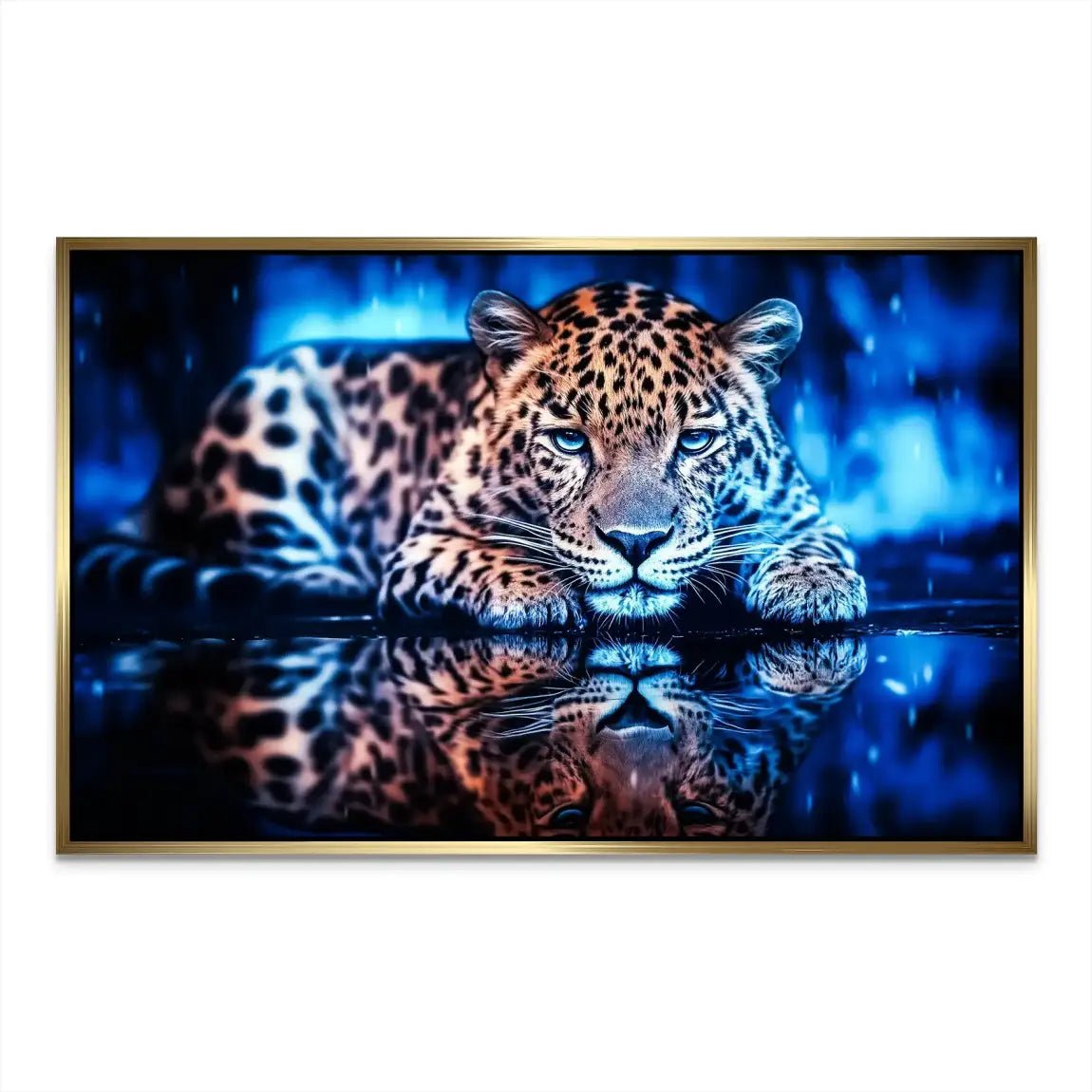 Leopard by Night AluDibond Bild INGALERIE