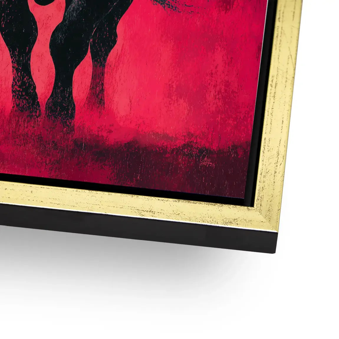 Stier in Rot Alu Dibond Wandbild