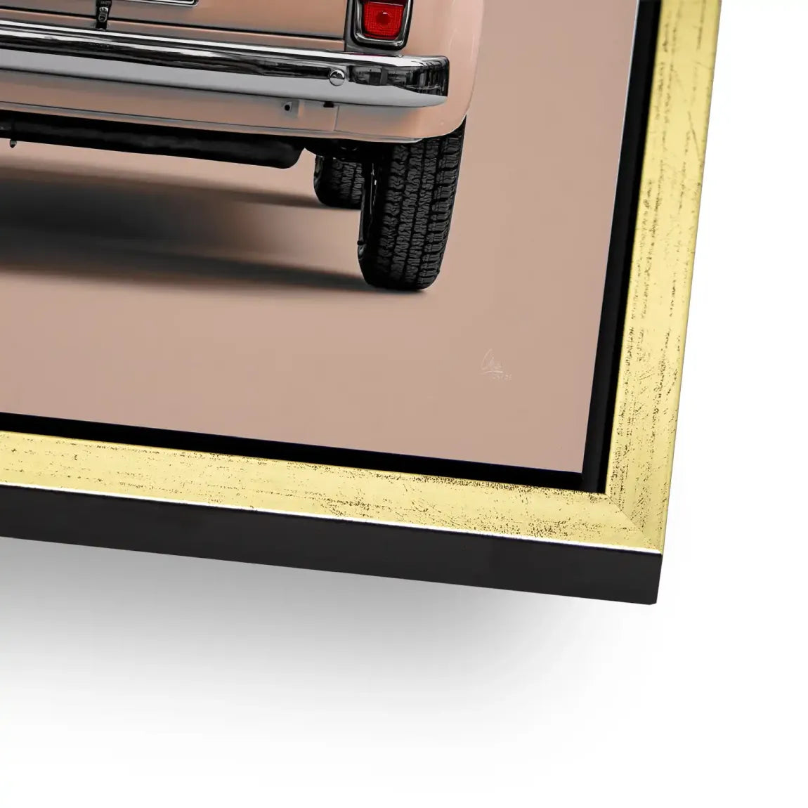 Fiat 500 Crema Alu Dibond Wandbild