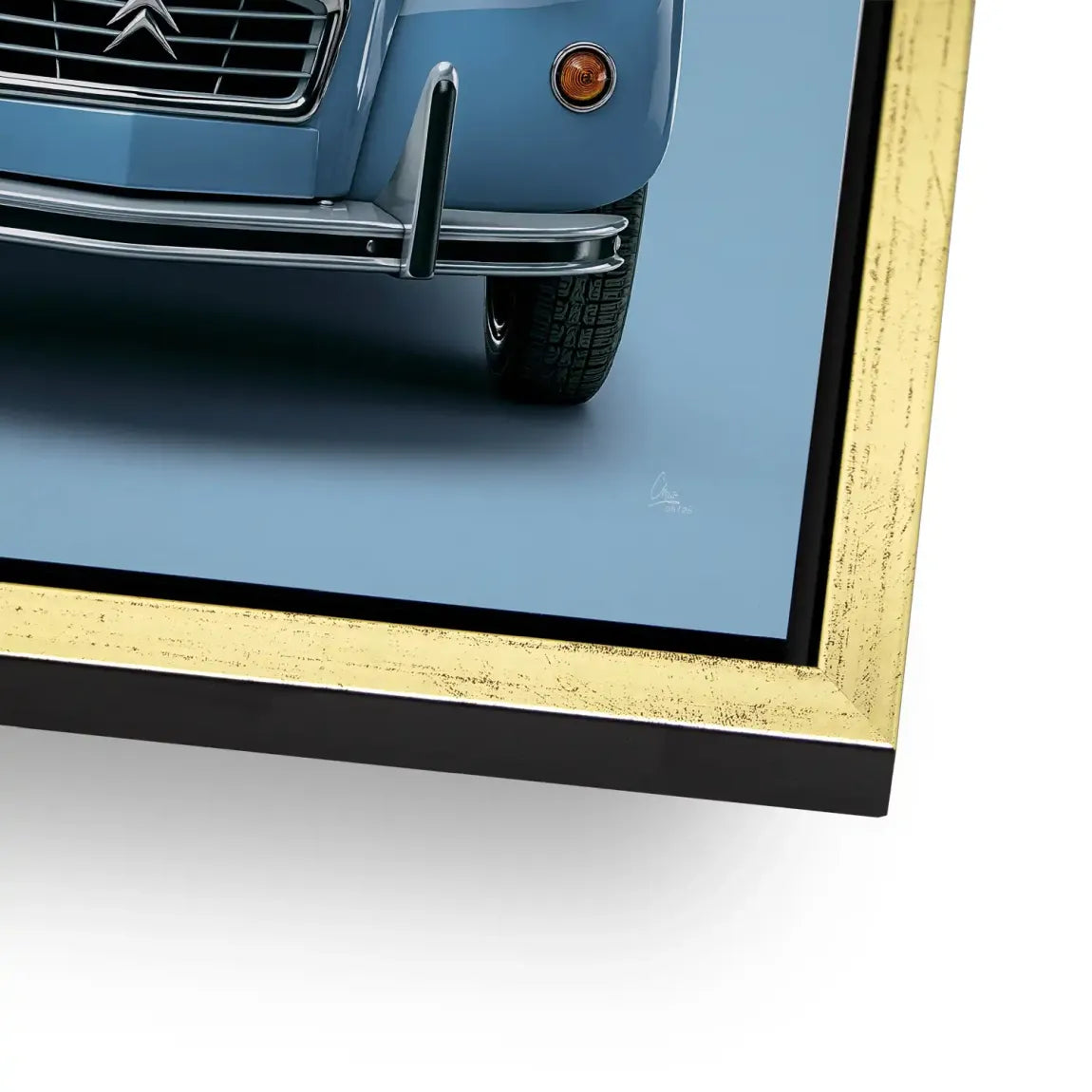 Citroen 2CV Bleu Alu Dibond Wandbild