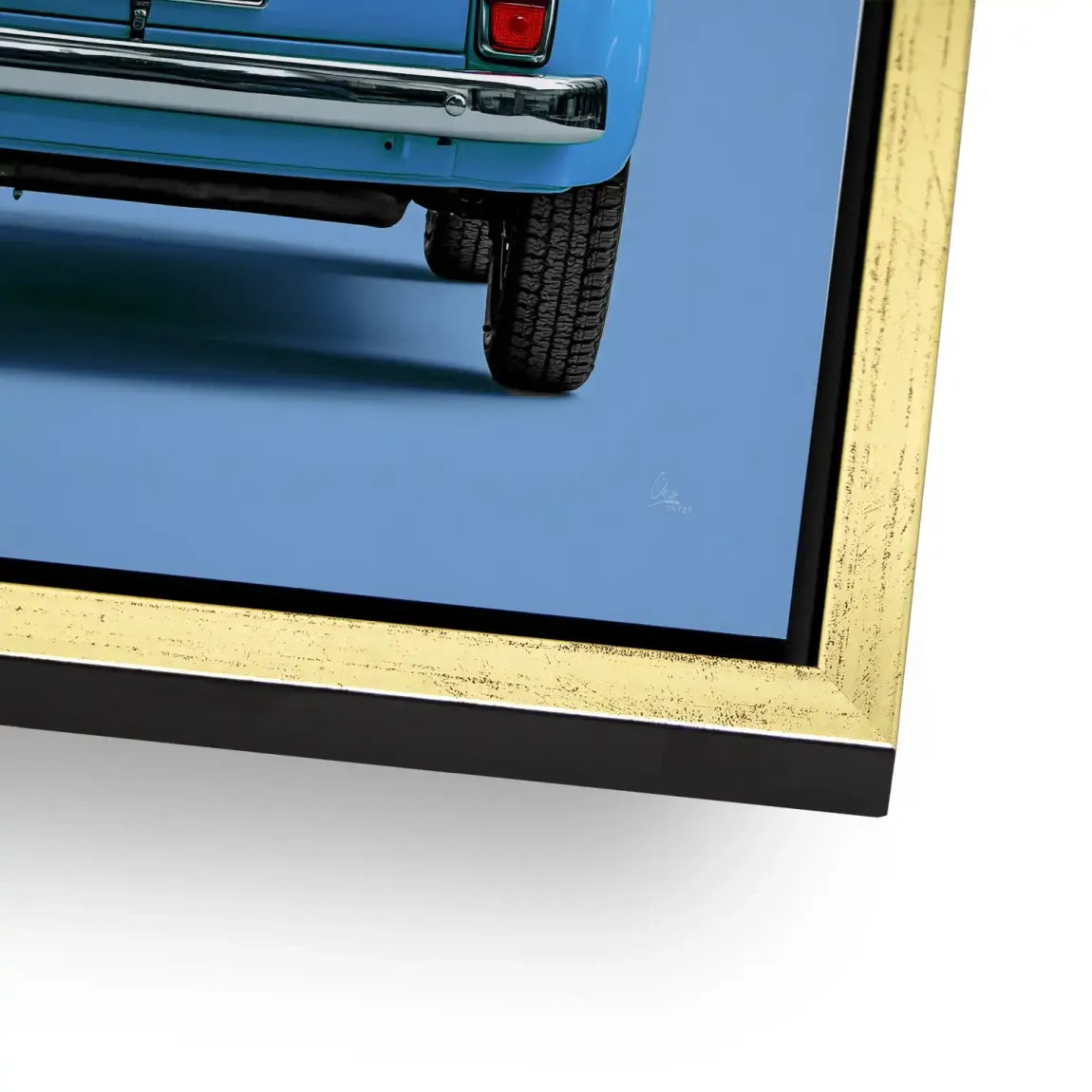 Fiat 500 Azzurro Alu Dibond Wandbild