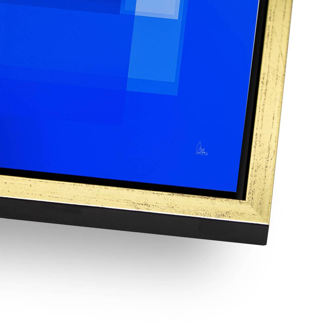 Kobaltblaue Geometrie Alu Dibond Wandbild