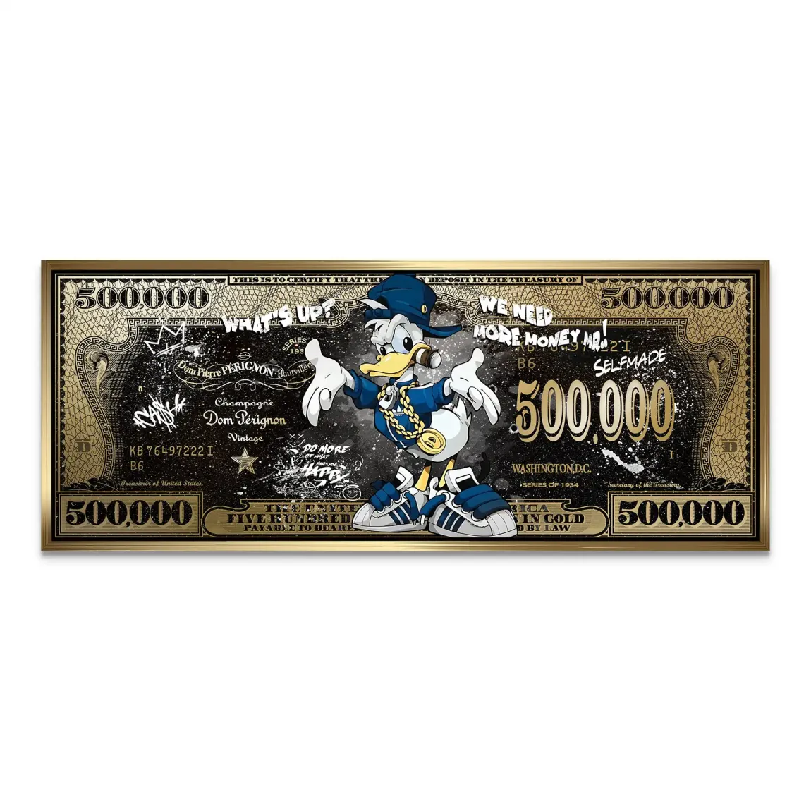 Donald Duck Whats Up Dollar Style AluDibond Bild INGALERIE