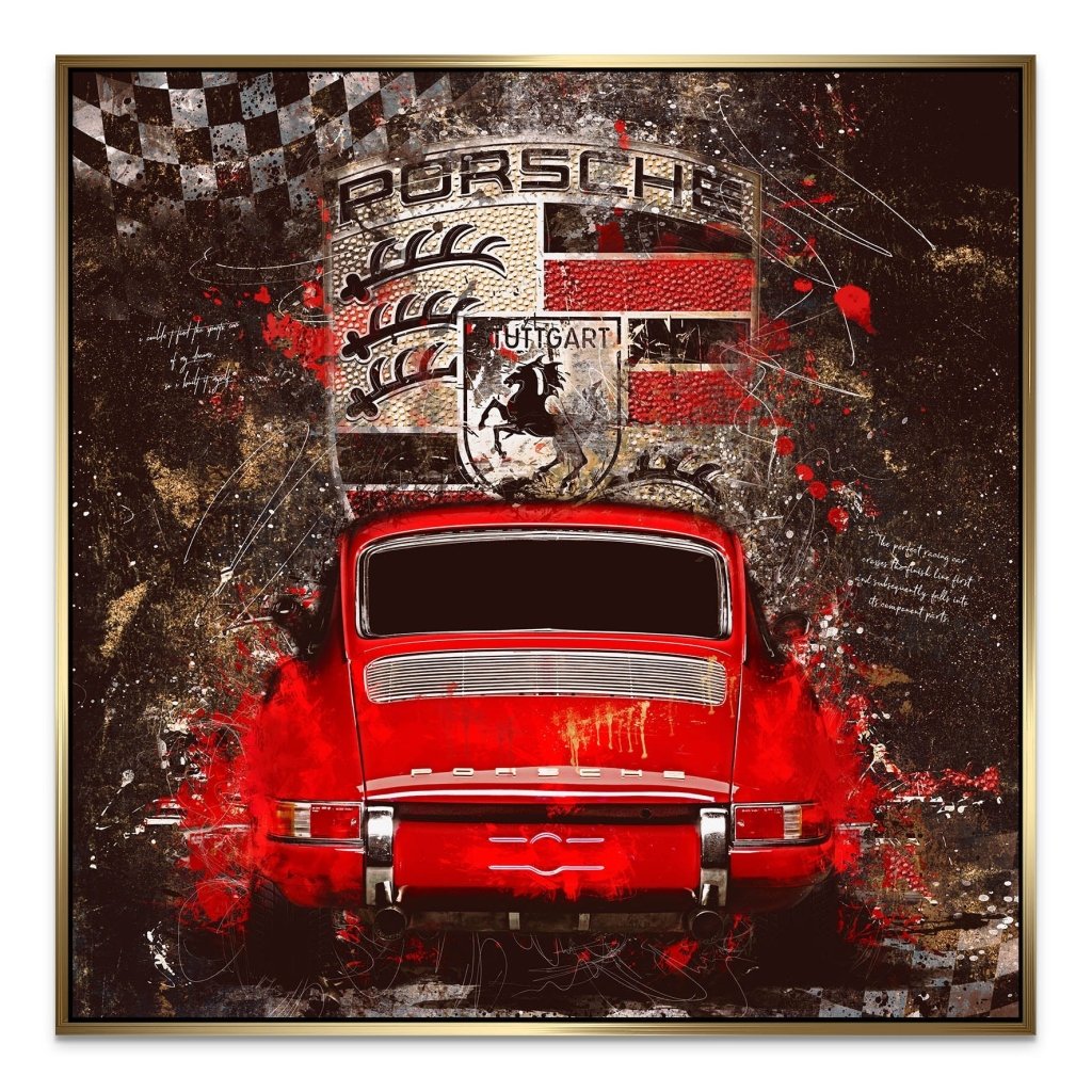 Porsche 911 Retro Abstrakt AluDibond Bild INGALERIE