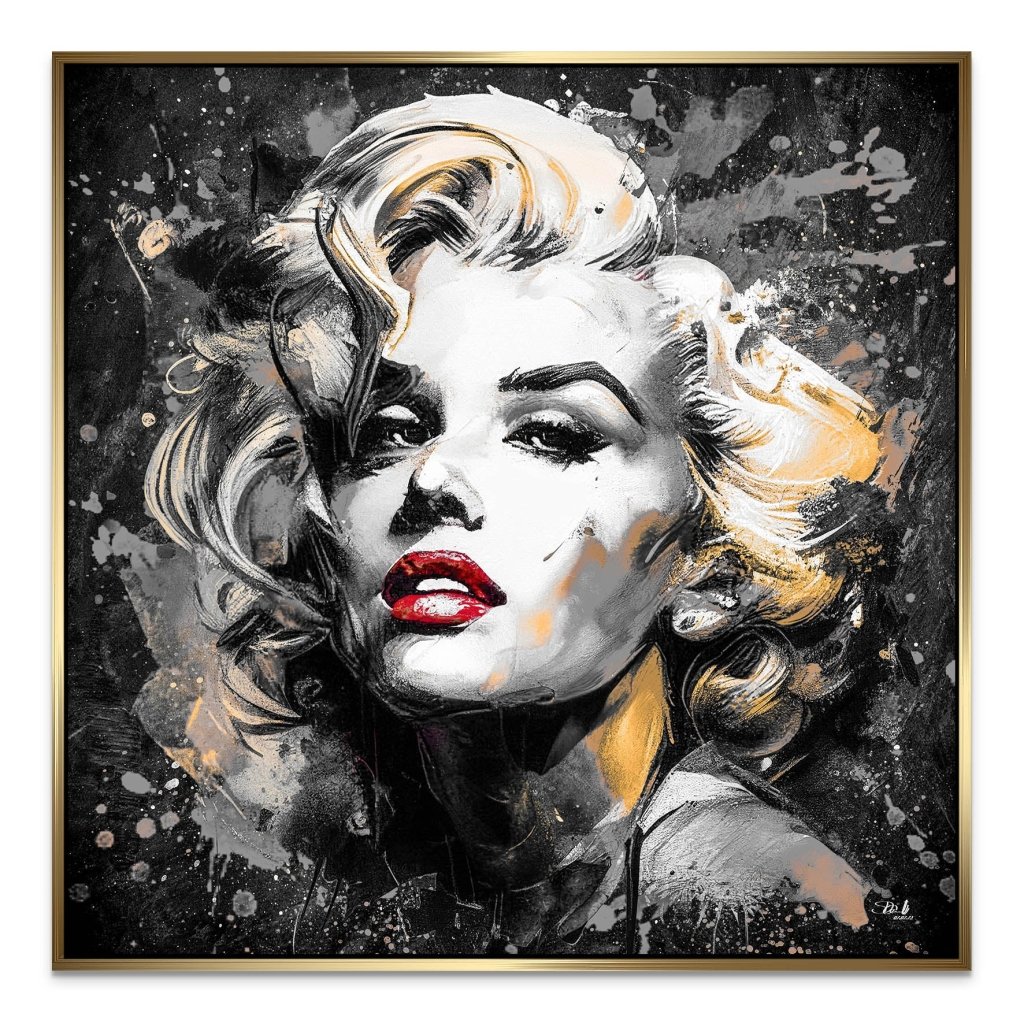 Marilyn Monroe Abstrakt Black AluDibond Bild INGALERIE