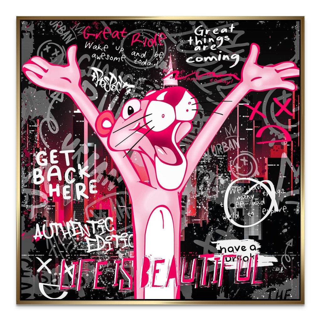 Pink Panther Pop Art AluDibond Bild INGALERIE