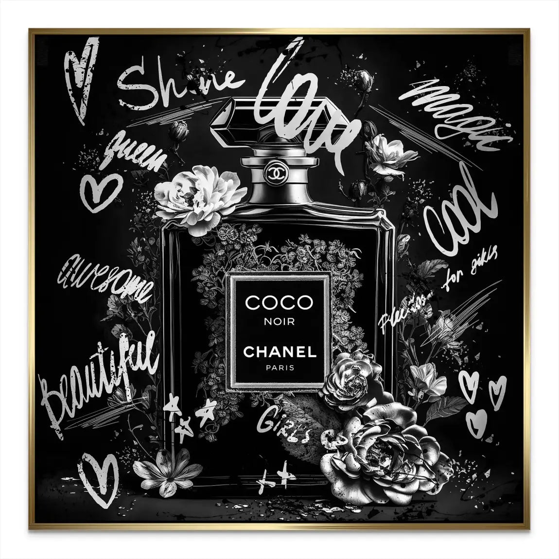 Coco Parfum Black Style AluDibond Bild INGALERIE