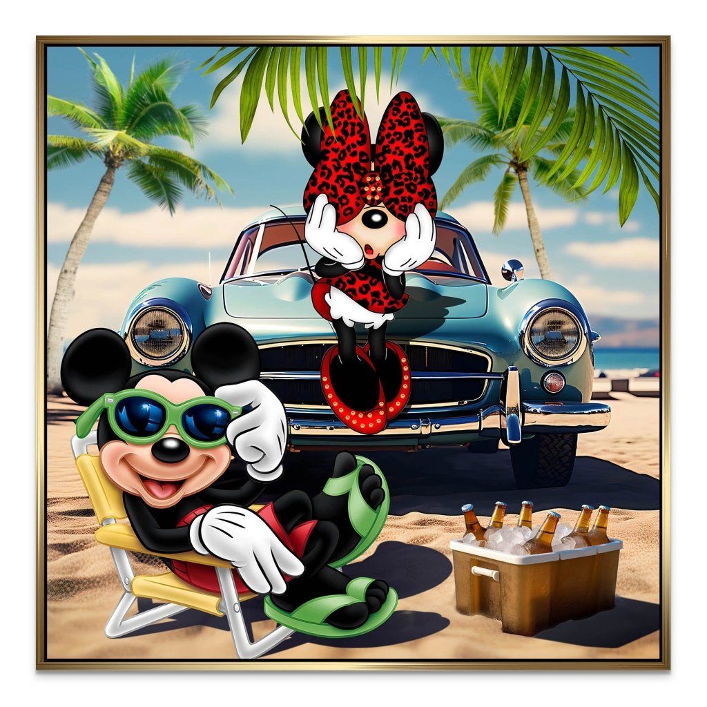 Micky & Minnie Beach AluDibond Bild INGALERIE