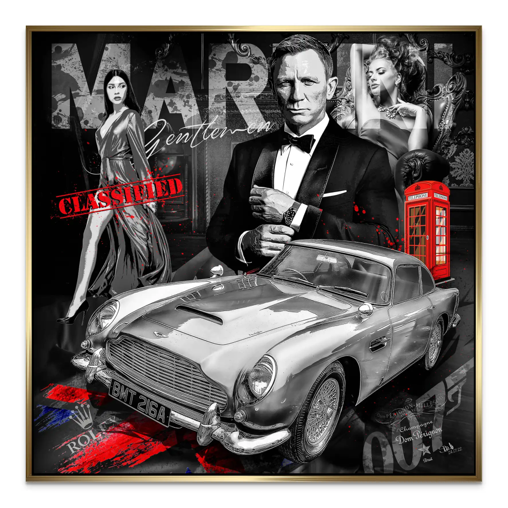 James Bond Black Style AluDibond Bild INGALERIE