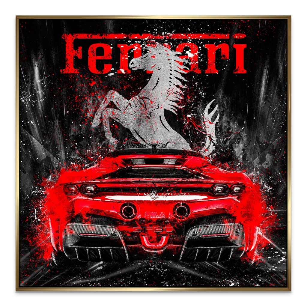 Ferrari SF90 Abstrakt AluDibond Bild INGALERIE