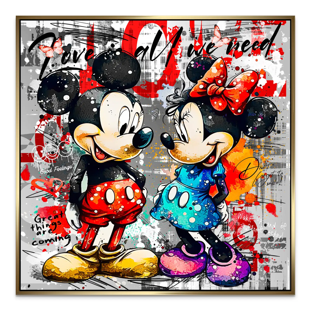 Micky Minnie Love AluDibond Bild INGALERIE