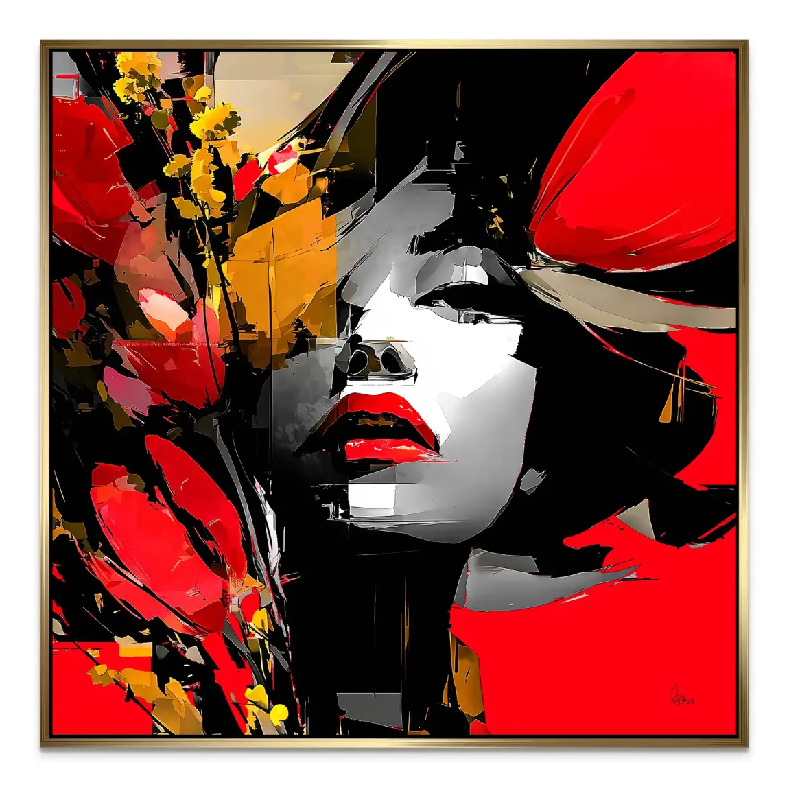 Rouge Abstrakt Alu Dibond Wandbild