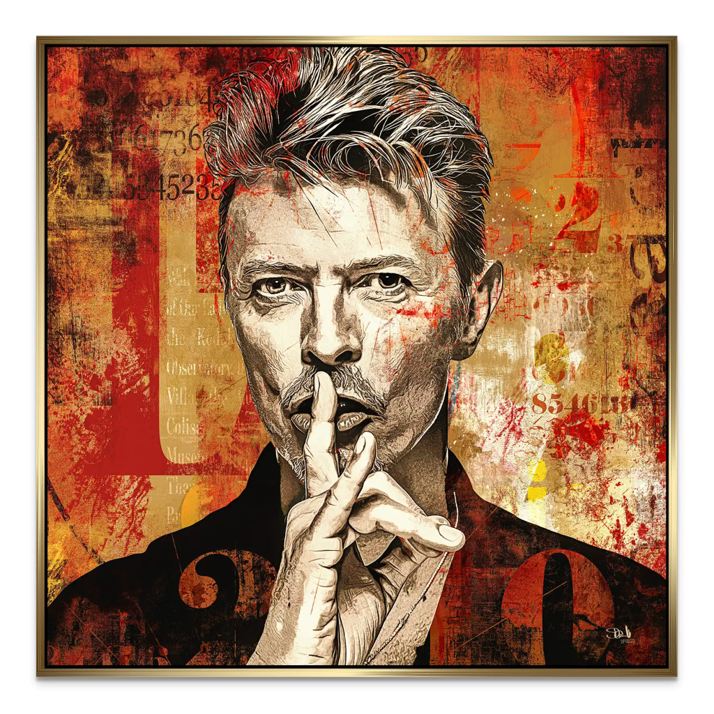 David Bowie Abstrakt Red Style AluDibond Bild INGALERIE