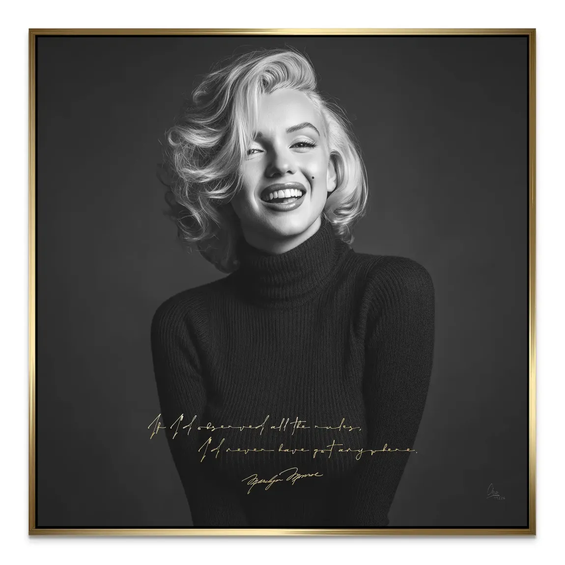 Marilyn Monroe Lächeln Alu Dibond Wandbild