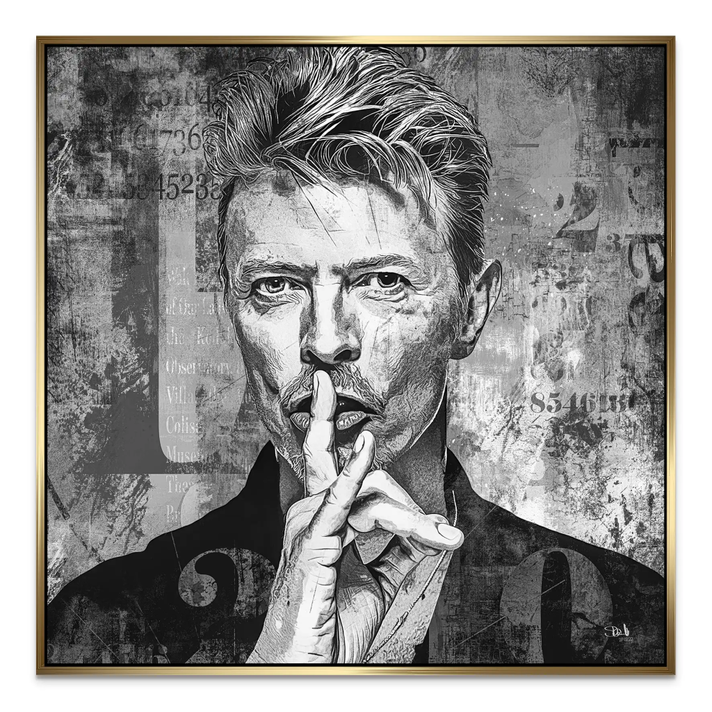 David Bowie Abstrakt Black Style AluDibond Bild INGALERIE