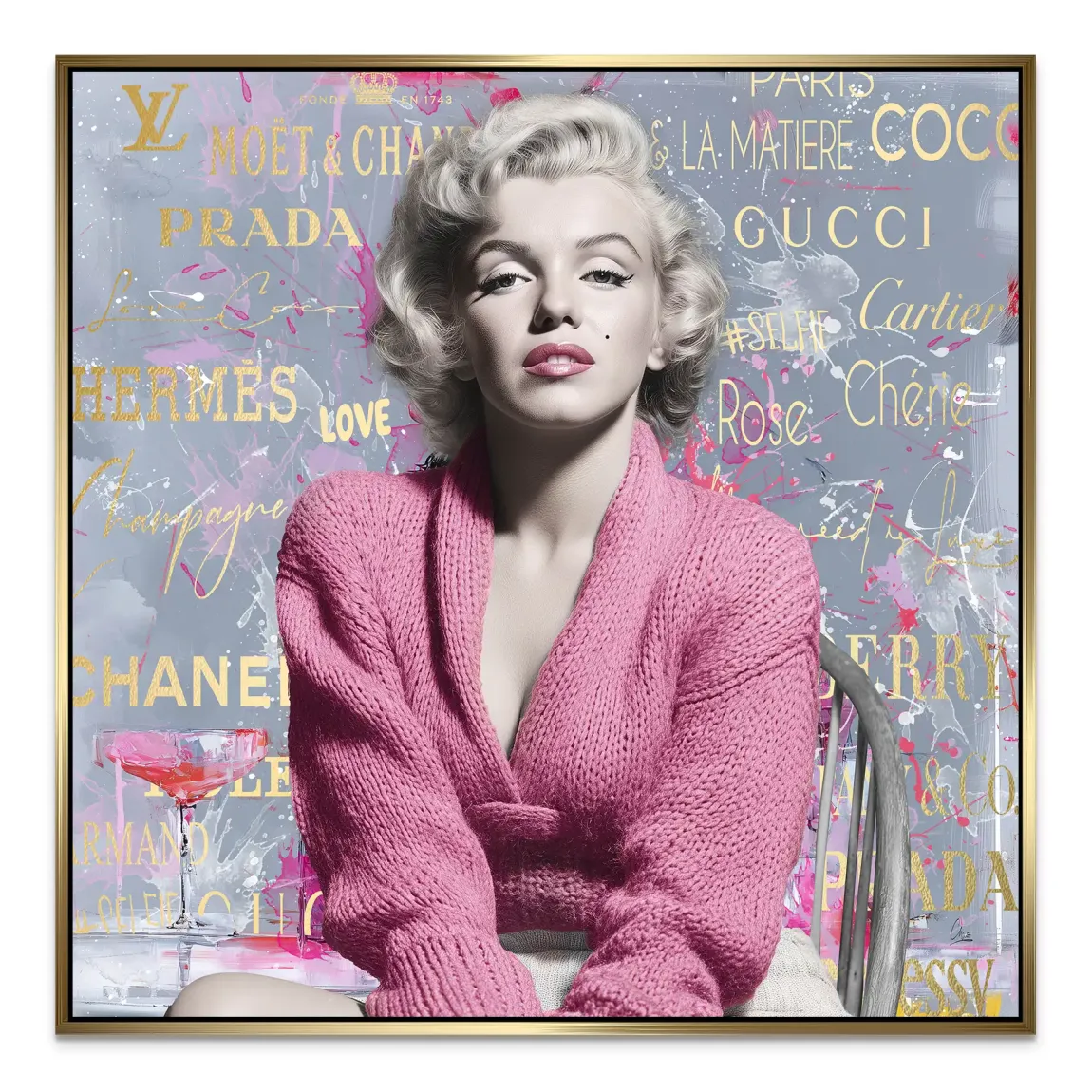 Marilyn Monroe Luxury Style Alu Dibond Bild