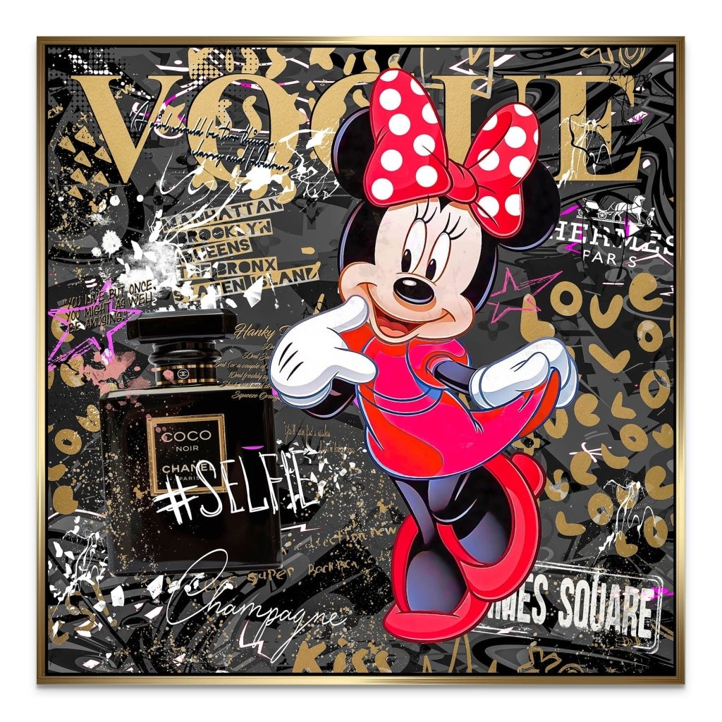 Minnie Vogue Gold Pop Art AluDibond Bild INGALERIE