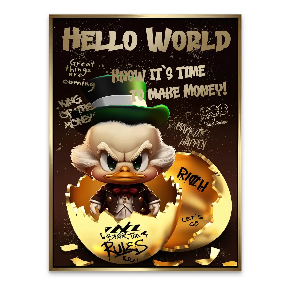 Money Master Dagobert Duck Alu Dibond Bild