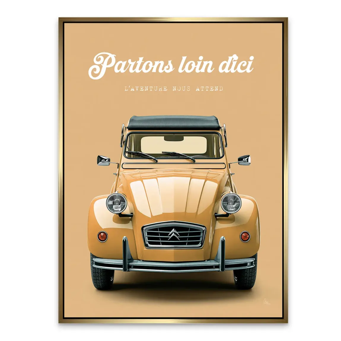 Citroen 2CV Voyage Alu Dibond Wandbild