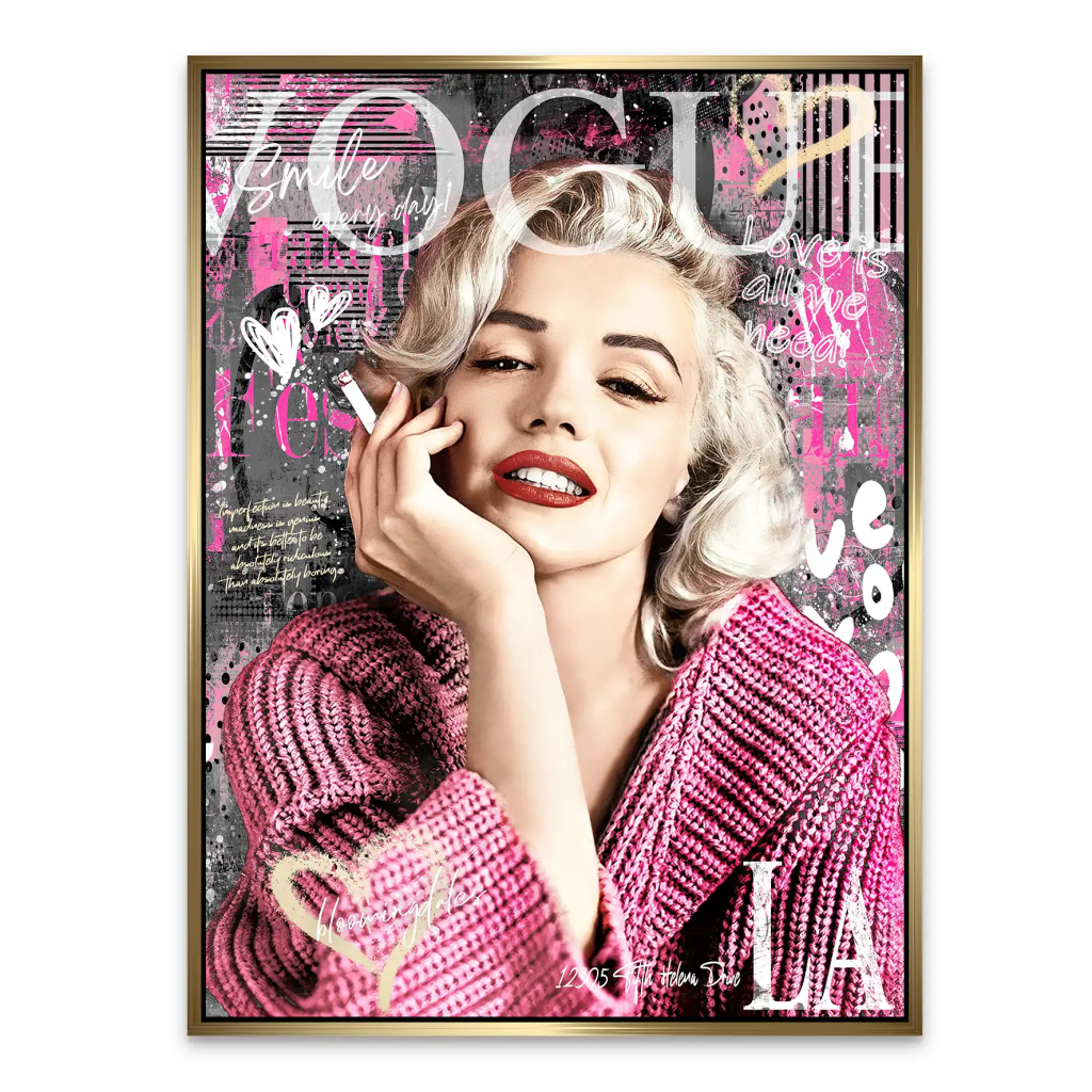 Pop Art Marilyn Monroe Vogue AluDibond Bild INGALERIE