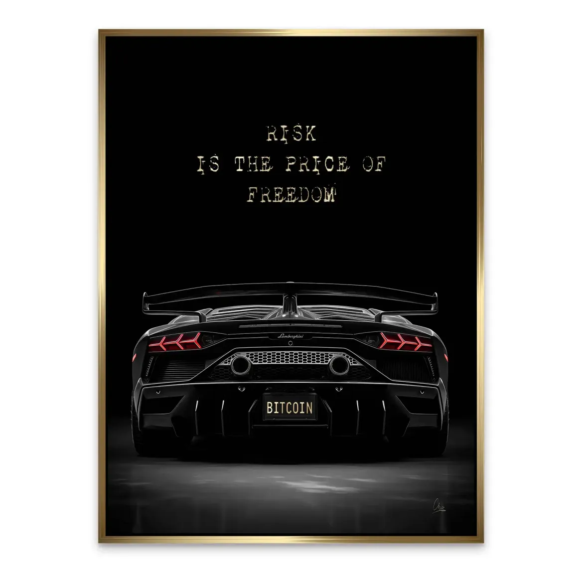 Lambo Bitcoin Alu Dibond Bild