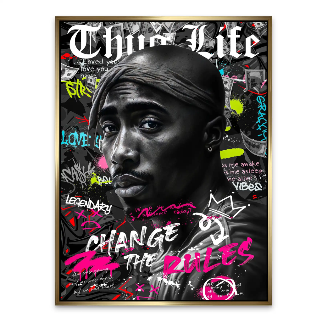 Pop Art Tupac Rules Aludibond Bild INGALERIE