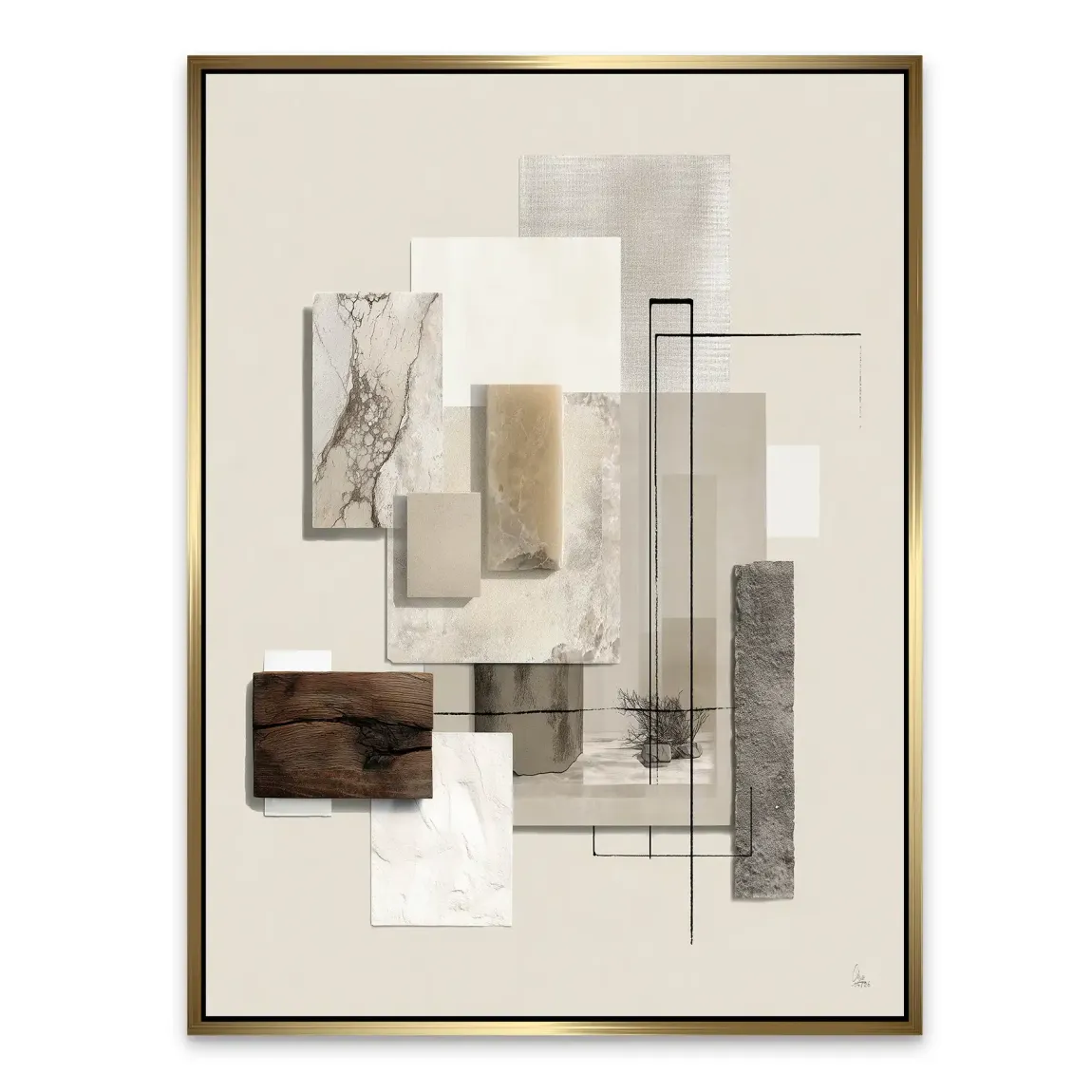 Marmor Komposition Alu Dibond Wandbild