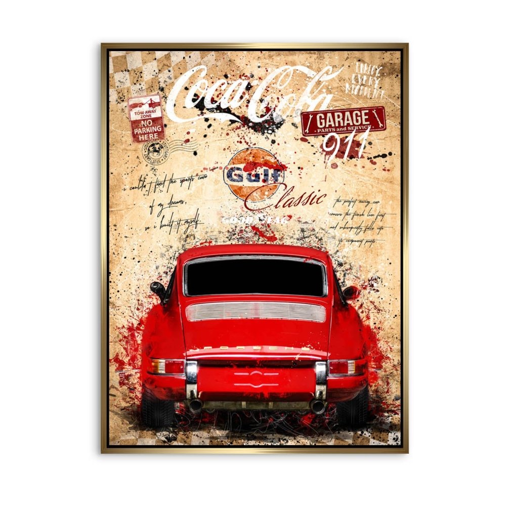 Porsche 911 Vintage Style AluDibond Bild INGALERIE