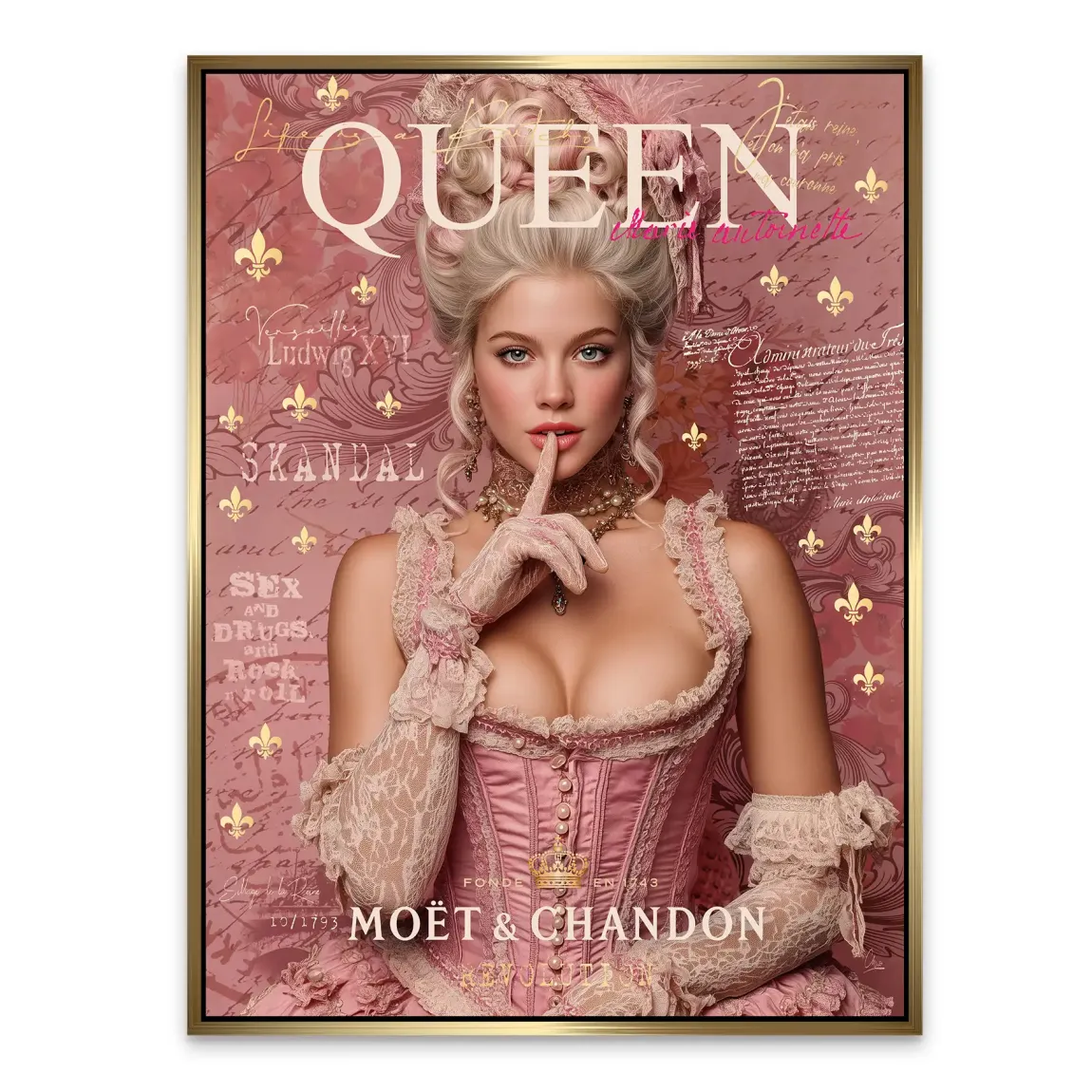 Marie Antoinette Rebellion Pop Art Alu Dibond Bild